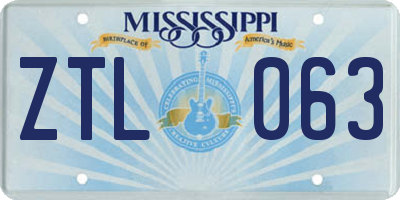 MS license plate ZTL063
