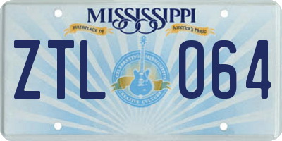 MS license plate ZTL064