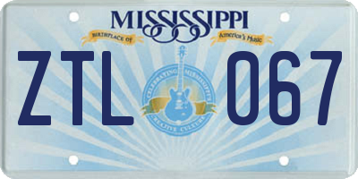 MS license plate ZTL067