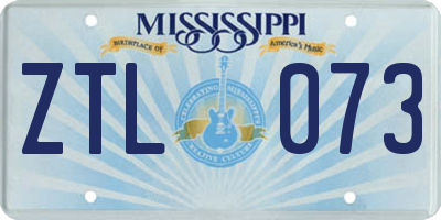 MS license plate ZTL073