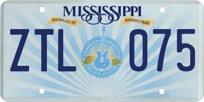 MS license plate ZTL075