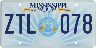 MS license plate ZTL078
