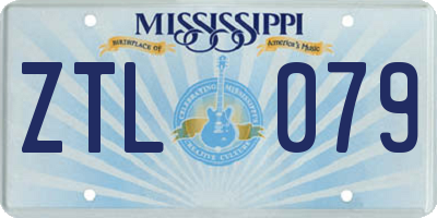 MS license plate ZTL079
