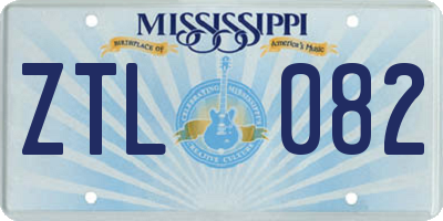 MS license plate ZTL082