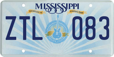 MS license plate ZTL083