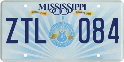 MS license plate ZTL084
