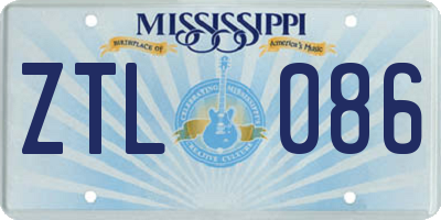 MS license plate ZTL086