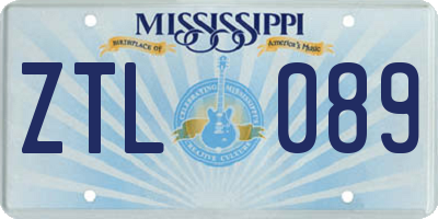 MS license plate ZTL089