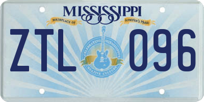 MS license plate ZTL096