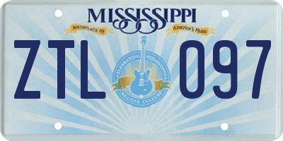MS license plate ZTL097