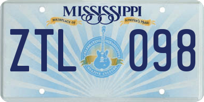 MS license plate ZTL098
