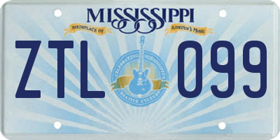 MS license plate ZTL099