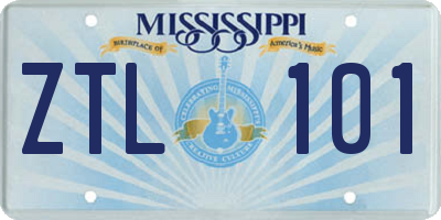 MS license plate ZTL101