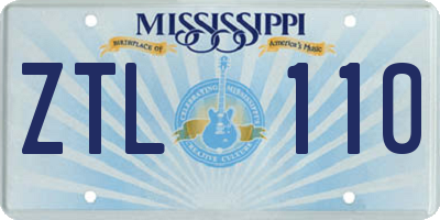 MS license plate ZTL110