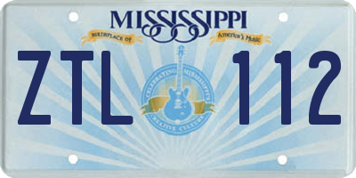MS license plate ZTL112