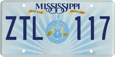 MS license plate ZTL117