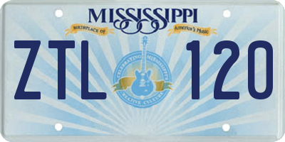 MS license plate ZTL120