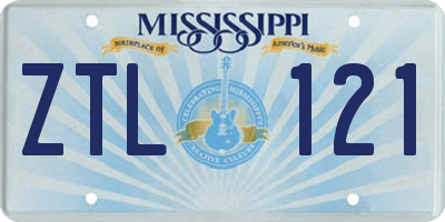 MS license plate ZTL121
