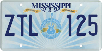 MS license plate ZTL125