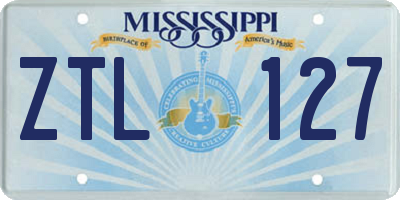 MS license plate ZTL127