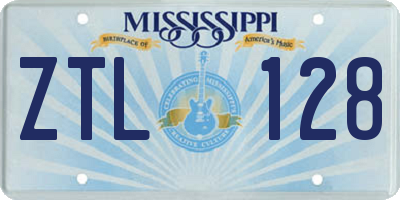 MS license plate ZTL128
