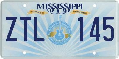 MS license plate ZTL145