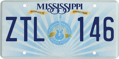 MS license plate ZTL146