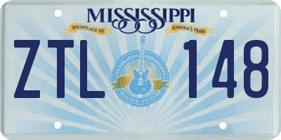 MS license plate ZTL148