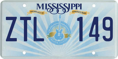 MS license plate ZTL149