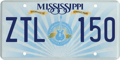 MS license plate ZTL150