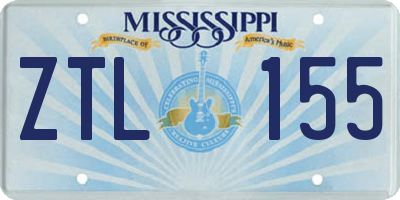MS license plate ZTL155