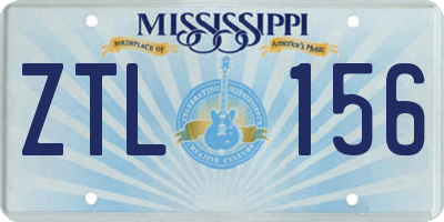 MS license plate ZTL156