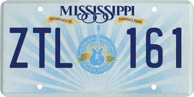 MS license plate ZTL161