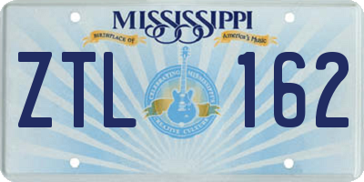 MS license plate ZTL162