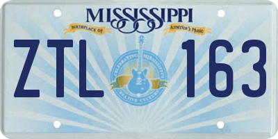 MS license plate ZTL163