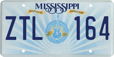 MS license plate ZTL164