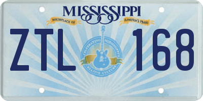 MS license plate ZTL168