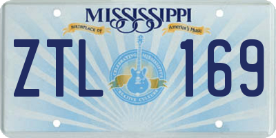 MS license plate ZTL169