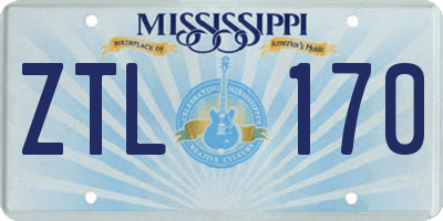 MS license plate ZTL170
