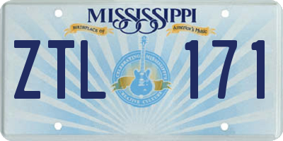 MS license plate ZTL171