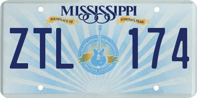 MS license plate ZTL174