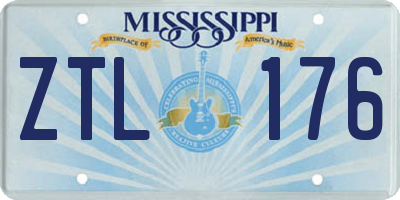 MS license plate ZTL176