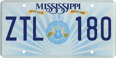MS license plate ZTL180