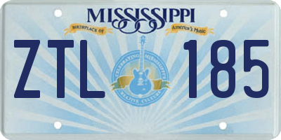 MS license plate ZTL185