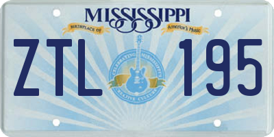 MS license plate ZTL195