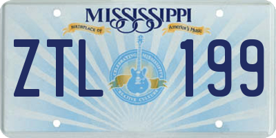 MS license plate ZTL199