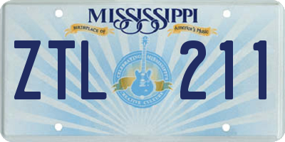 MS license plate ZTL211