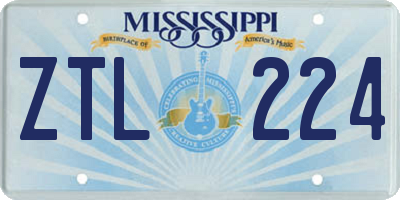 MS license plate ZTL224