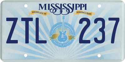 MS license plate ZTL237