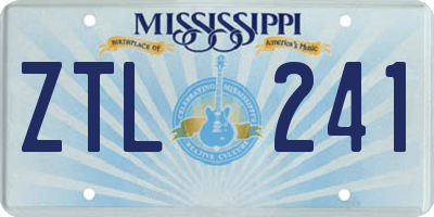 MS license plate ZTL241
